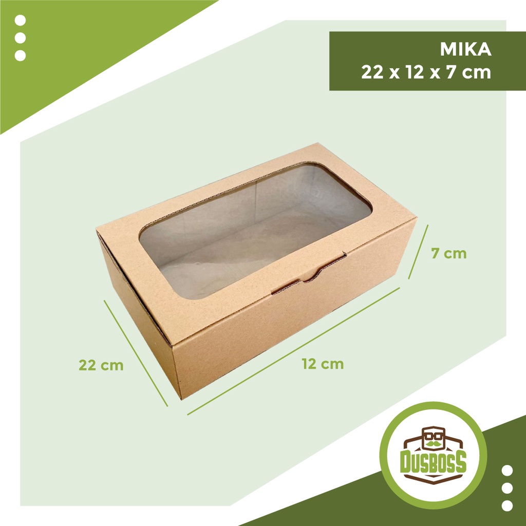 

Kardus MIKA uk. 22 x 12 x 7 cm -- Kotak Kue / Cake / Roti / Bakery / Hampers / Kado--