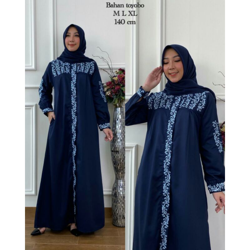 Gamis Bordir Katun Toyobo