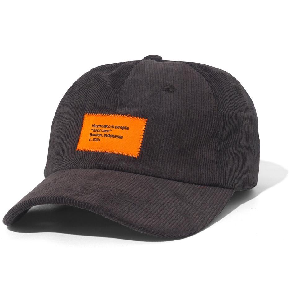 Grosir Ekonomis Heyfreak Caps Orenji Corduroy Black