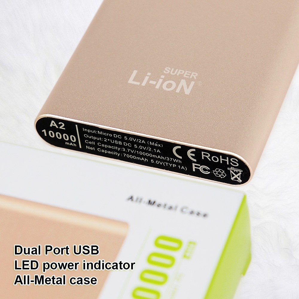 POWER BANK SUPER LI-ION 10000 MAH P2 REAL CAPACITY POWERBANK 10.000MAH POWERBANK 2 PORT USB