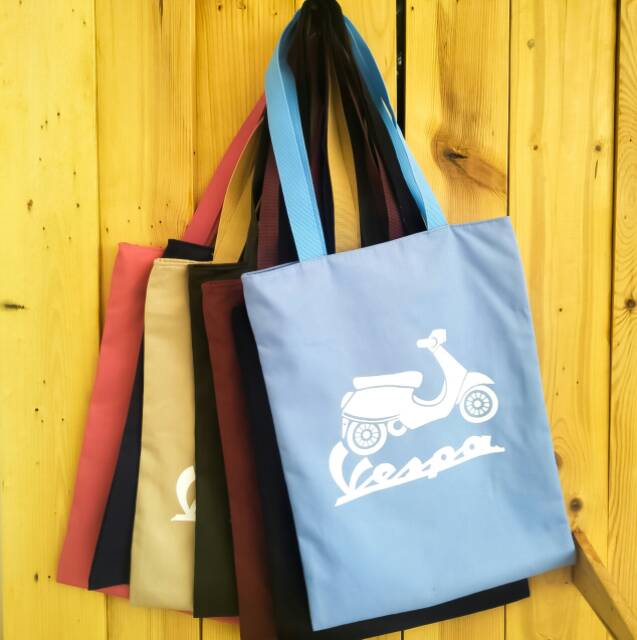 [BISA COD] New vespa [ADA RESLETING] tote bag karakter sablon