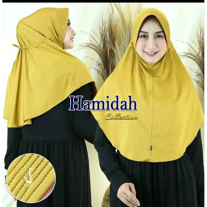 ORI BERGO SERUT HAMIDAH SIZE L PET BORDIR/bergo hamidah/kerudung harian/hijab instan/hijab bergo.