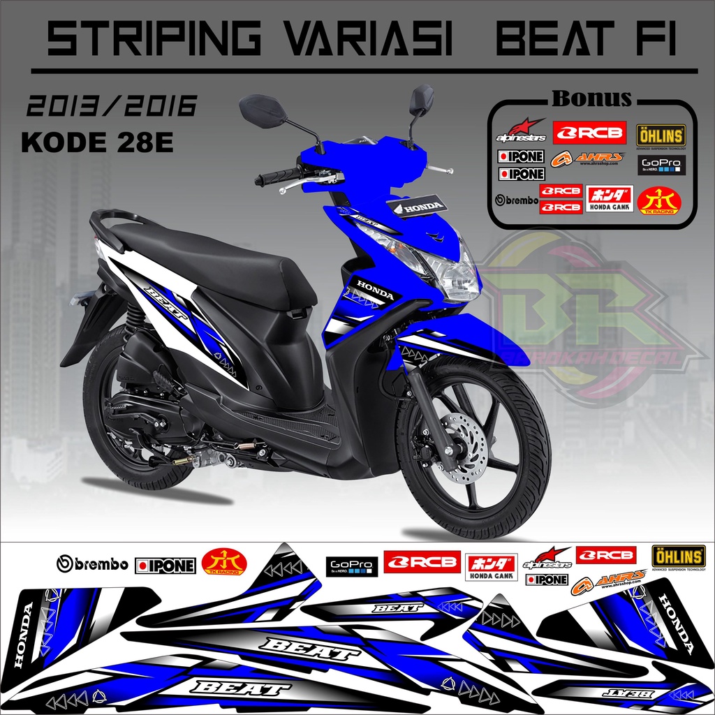 Striping Beat Fi 2013-2016 Stiker Lis Motor Beat Variasi kode 28