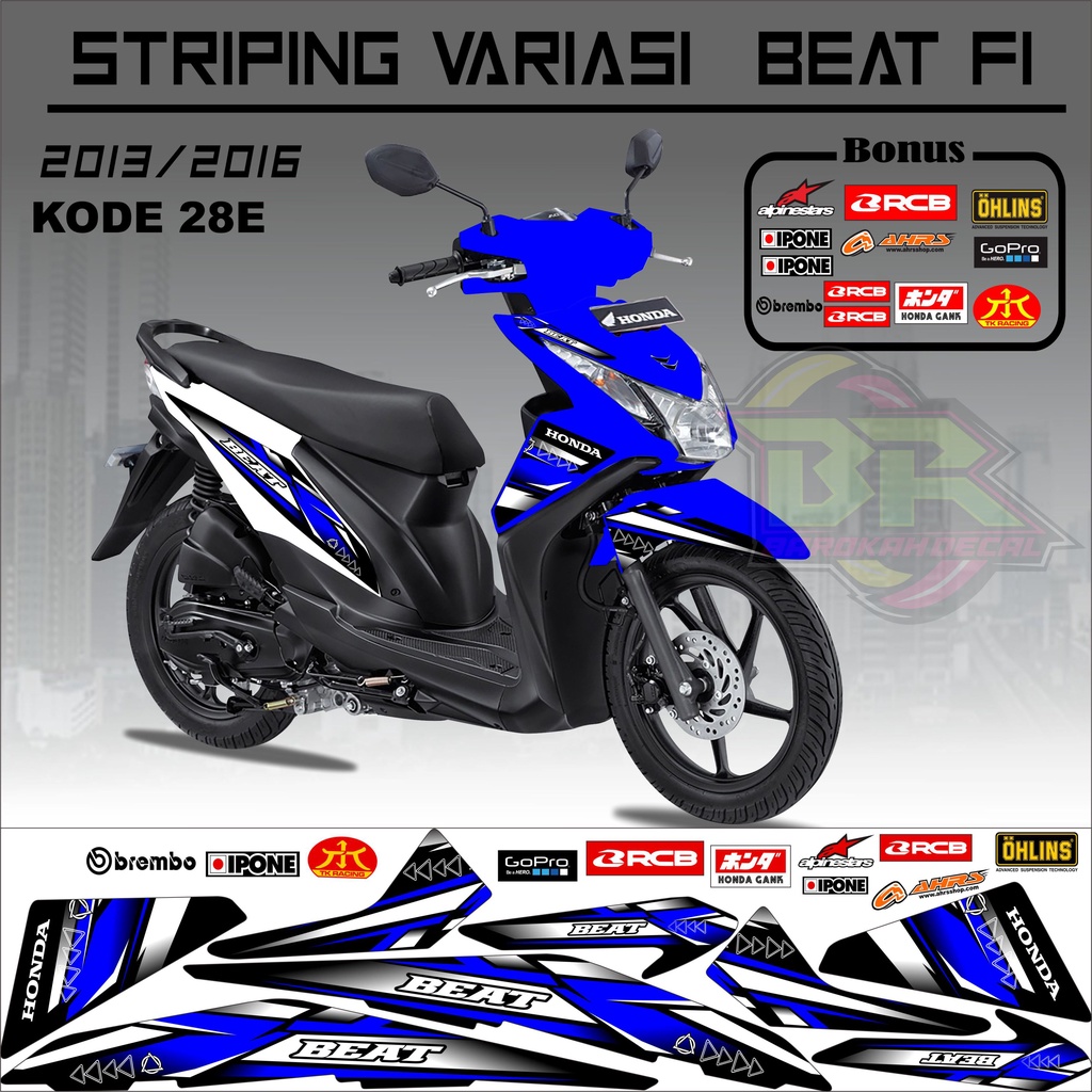 Striping Beat Fi 2013-2016 Stiker Lis Motor Beat Variasi kode 28