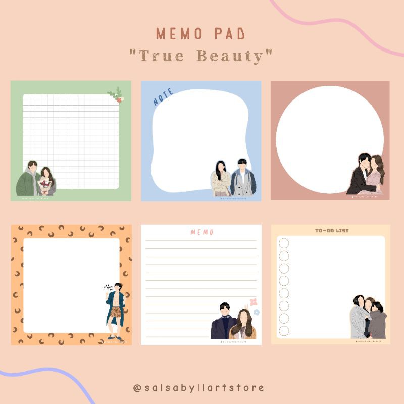 

Memo Pad kdrama "True Beauty" series || salsabyllartstore