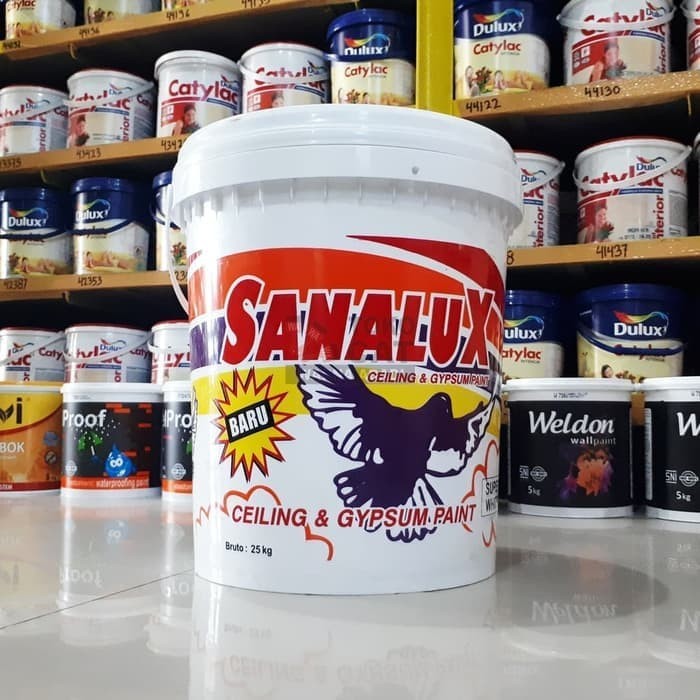 PERTUKANGAN CAT & PERLENGKAPAN CAT GYPSUM SANALUX 25 KG