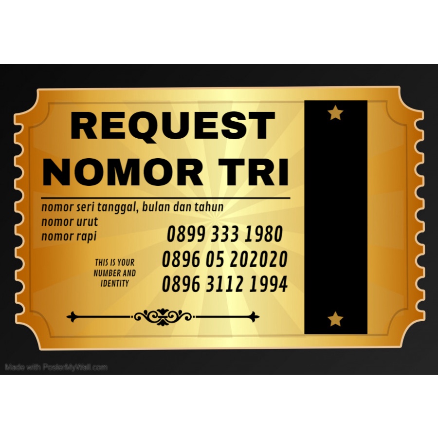 REQUEST Nomor Cantik Tri / Tanggal Lahir / Nomor Hangus / Nomor HP Sesuai Keinginan (khusus Tri)