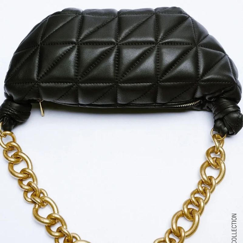 5.5 SALE | ZRA CHAIN HANDLED QUILTED LEATHER BAG