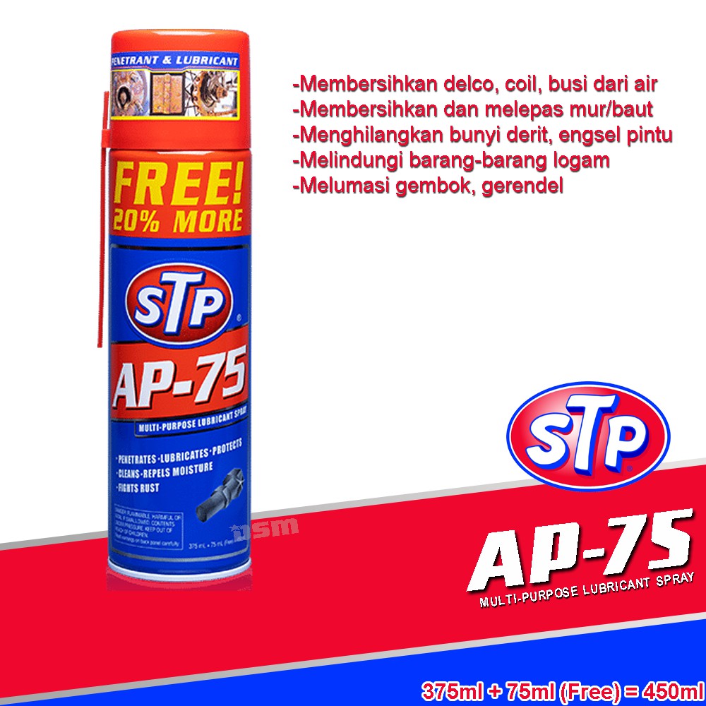 STP AP-75 Pelumas Serbaguna 450ml/ Melumasi dan Melapisi Peralatan Logam Anda Tetap Dalam Kondisi Prima