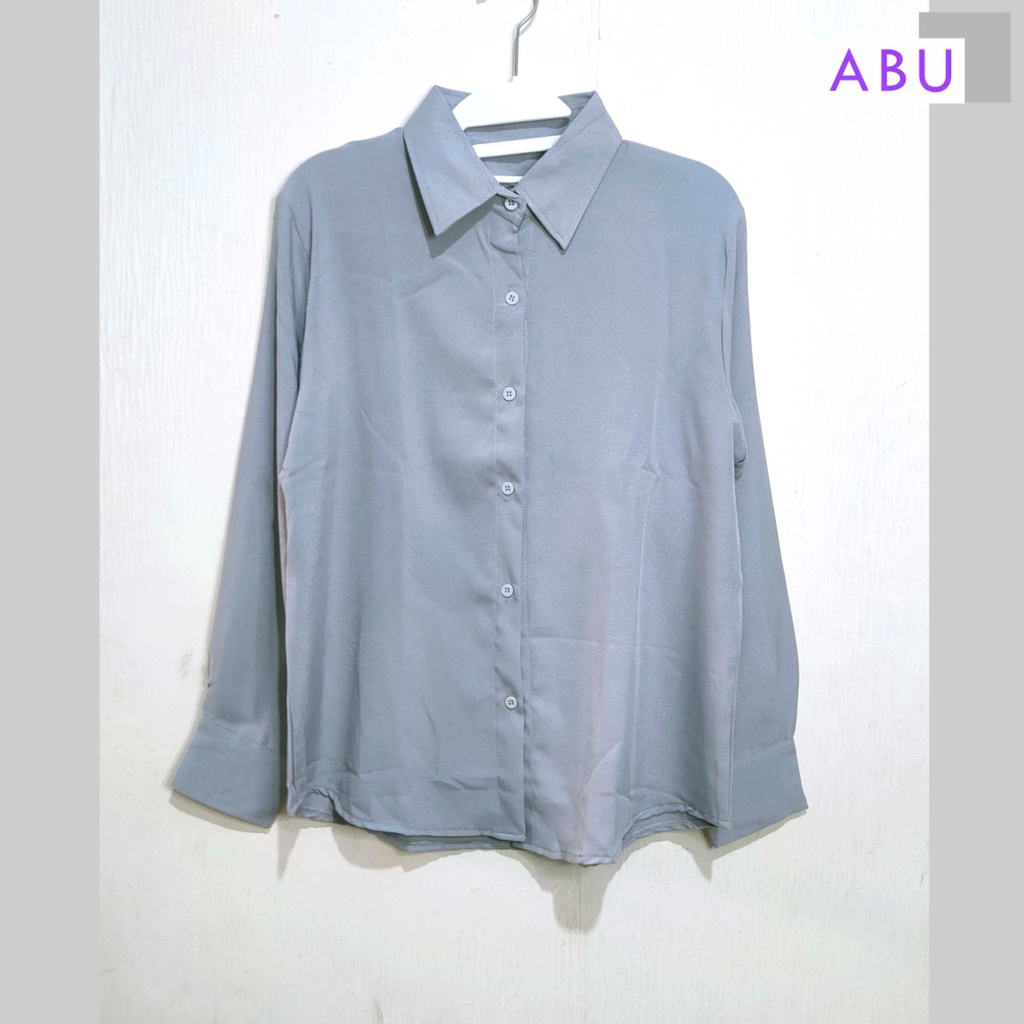 Arnis Blouse Kemeja Wanita Polos Shirt Tangan Panjang