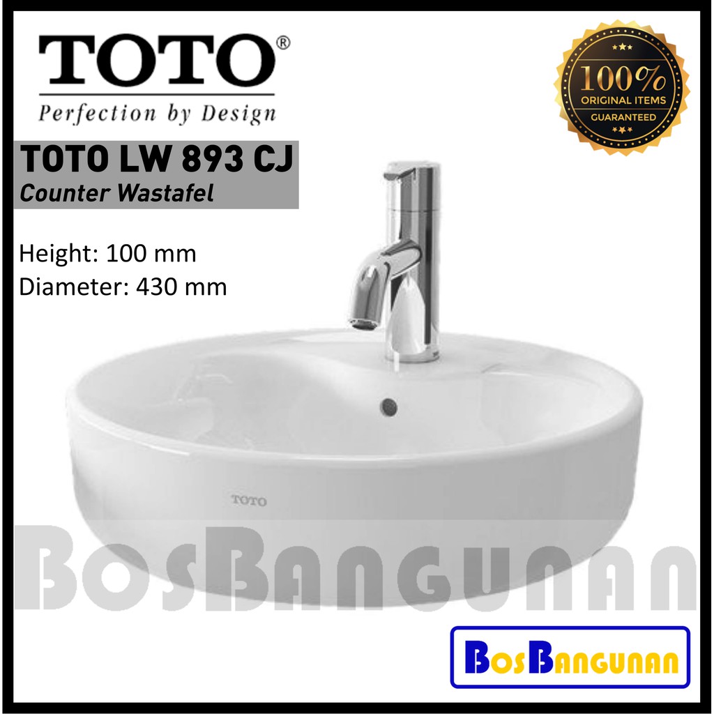 Jual Wastafel TOTO LW893CJ / Washtafel Meja TOTO LW 893 CJ / Counter ...