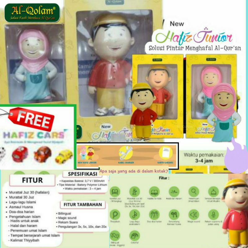 New Hafiz/ Hafizah Junior (Bonus Hafiz Car) New Version Alqolam doll Original dan hafiz hafizah junior profesi dokter