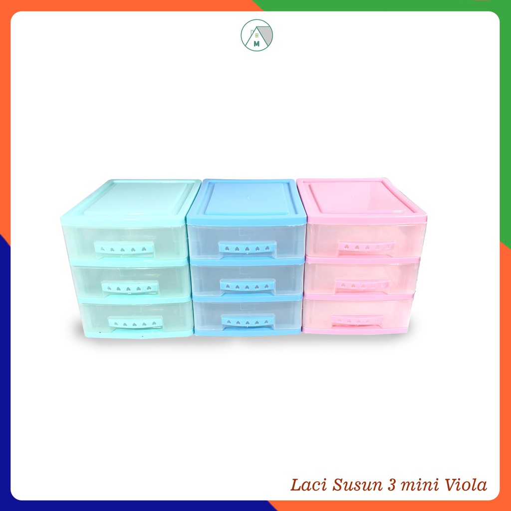 Laci Susun 3 Mini Container Rak Penyimanan Viola