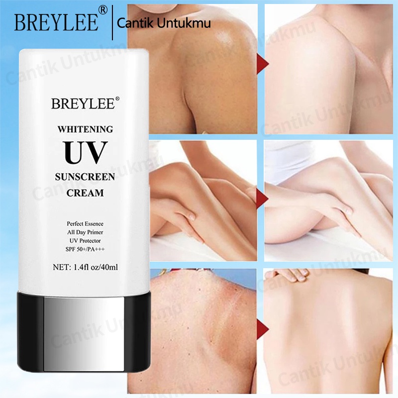 [Ori100%]BREYLEE Sunscreen Cream Face And Body  Whitening UV Sunscreen Wajah  Krim Tabir Surya SPF 50++ Pelindung Wajah Dari Sinar Matahari Anti-Aging (40 ml)Ready Stock
