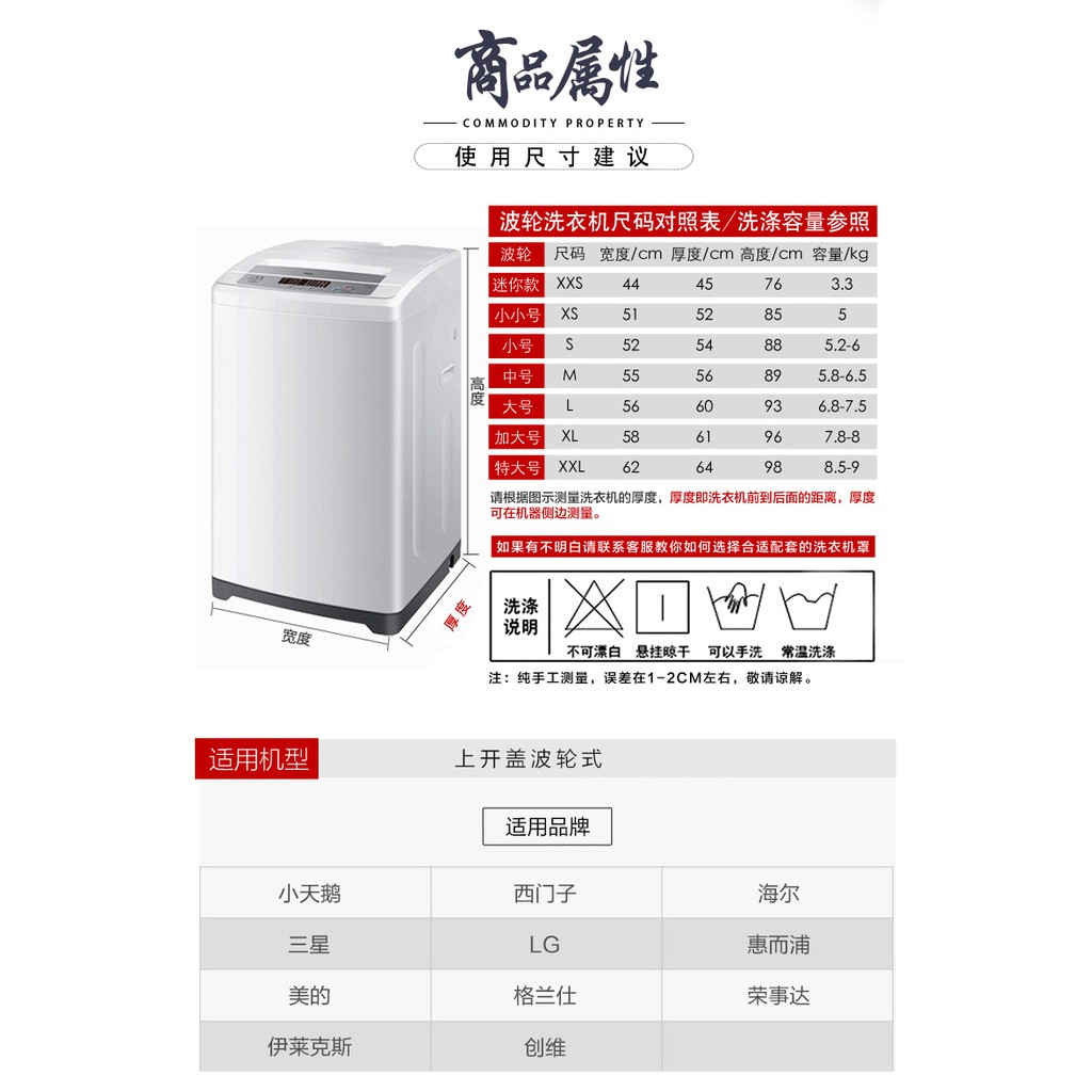 Xyjz Haier Matsushita Samsung Lg Little Swan Penutup Mesin C Shopee Indonesia