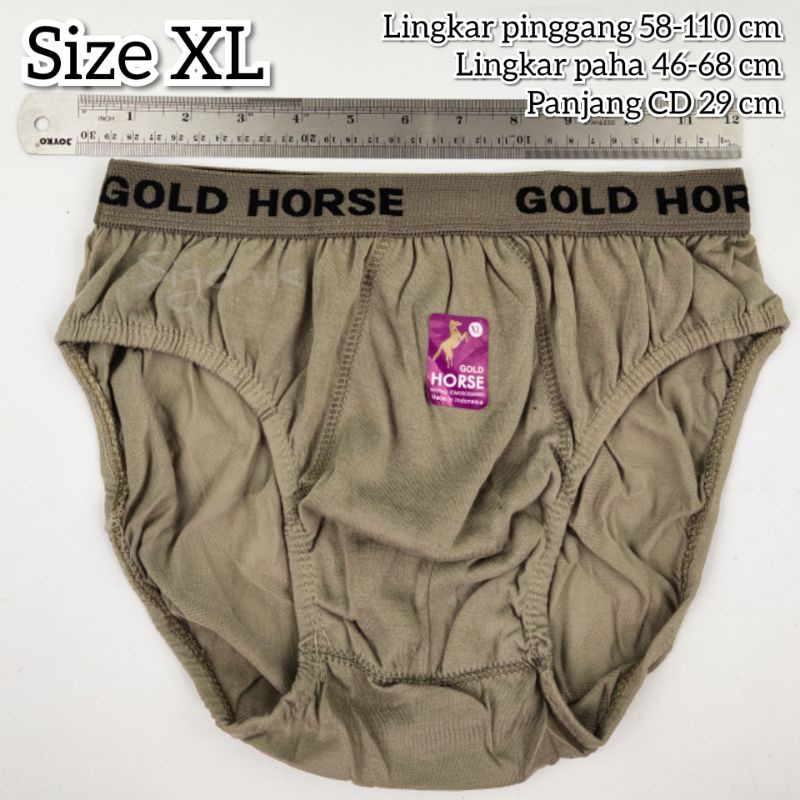 CD Brief Celana Dalam Pria Dewasa M L XL Karet Boxer HORSE GOLD Katun Murah Sigonik