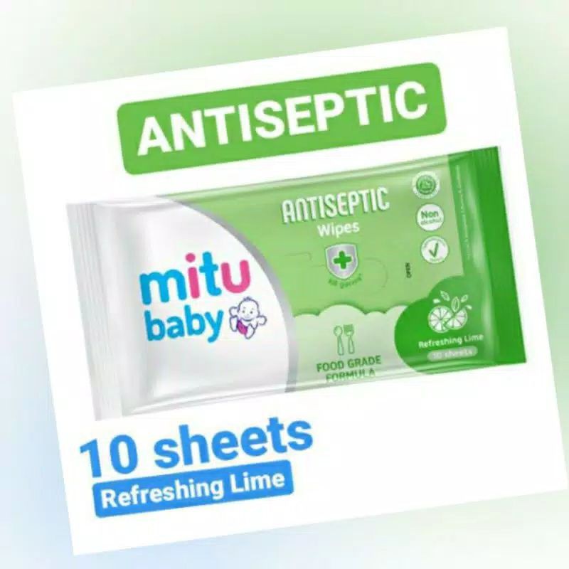 Tissue Basah Mitu Baby 10s Antiseptic Food Grade Non Alkohol