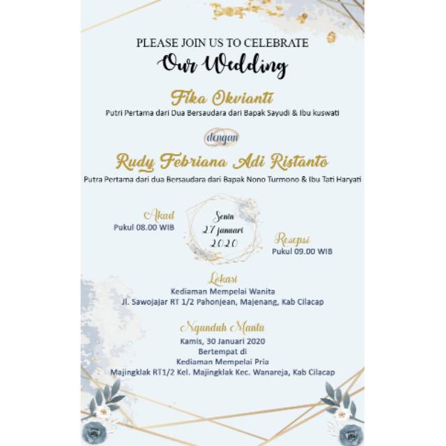 UNDANGAN DIGITAL PERNIKAHAN BENTUK GAMBAR (JPG)