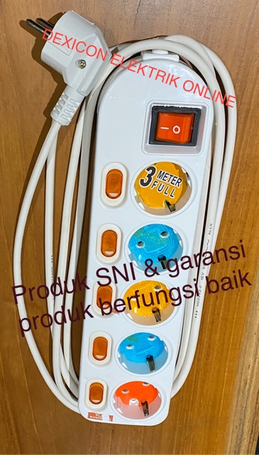 Stop kontak multipro lubang 5+kabel 3 meter/terminal colokan listrik/stop kontak/colokan listrik