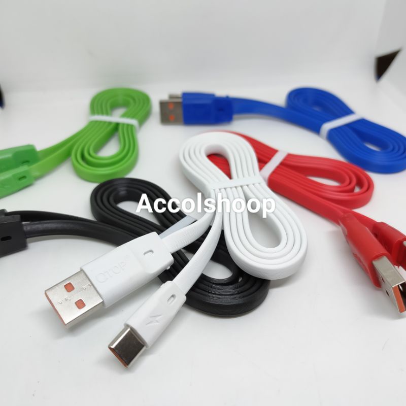 Kabel Data Qtop Type C Fast Charging 1 Toples 50 Pcs