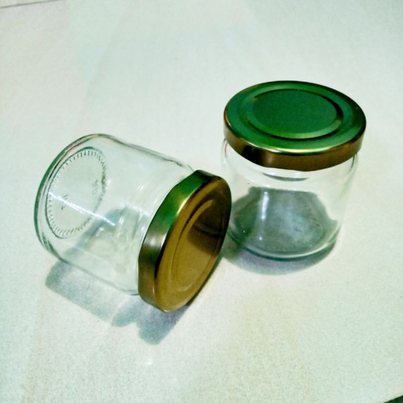 GELAS KACA TUTUP GOLD 100 ML HARGA UNTUK 1 PCS