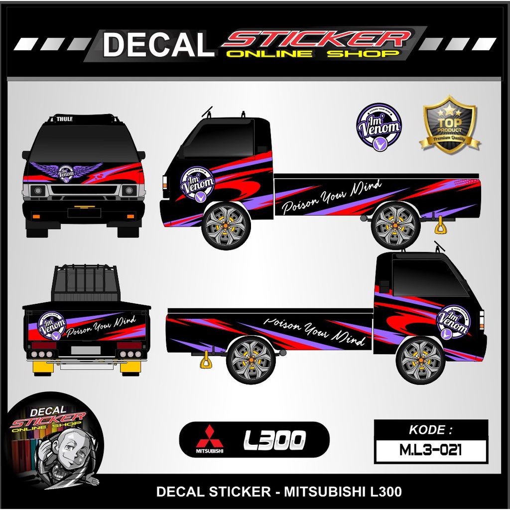 STICKER MOBIL PICK UP L300 DECAL VARIASI KEREN