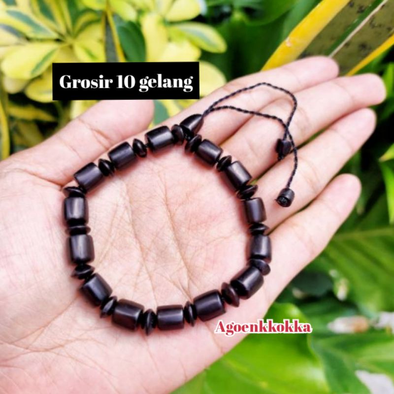 Grosir 10 pcs Gelang mardjan halat kima 1  hitam kokka kaokah kaukah