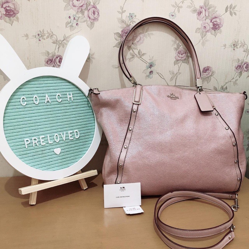 PRELOVED : COACH KELSEY SOFT PINK BAG SIZE LARGE