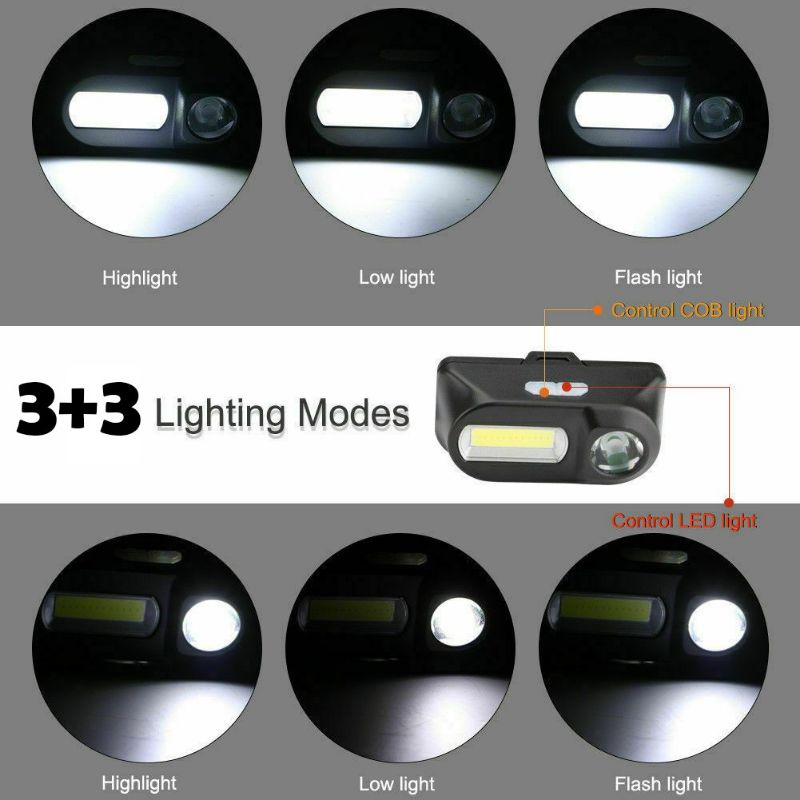 TERMURAH Senter Kepala TaffLED KX-1804 Flashlight Charger LED 3 Modes COB