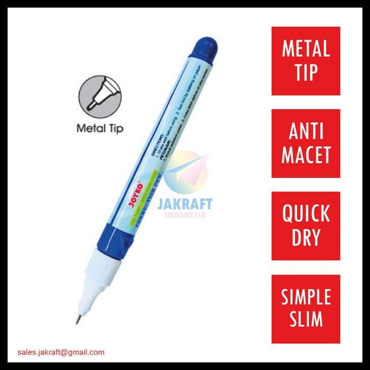 

Tip Ex Cair Correction Pen Joyko Cf-S203A Metal Tip Quick Dry Kode 966