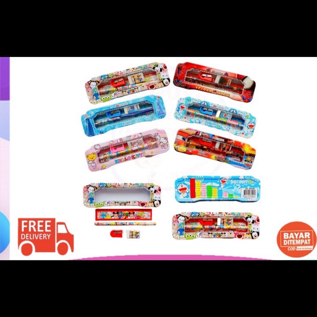 

FREE BUBBLE WRAP + DUS Tempat/Kotak Pensil Study Set Paket Alat Tulis CC 1013/ 9545