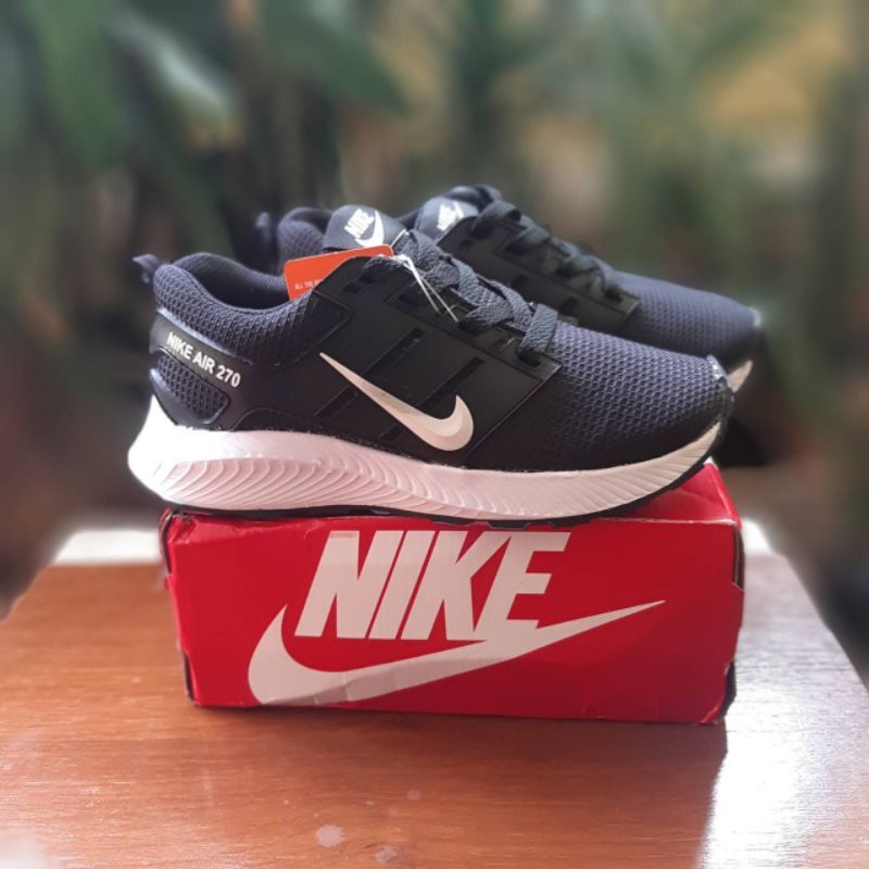 Sepatu anak sd laki laki dan perempuan nike air 270 black white