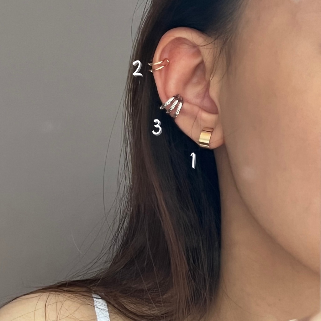 Basic Clip Earring - Anting Cuff / Earcuff / Anting Jepit Tanpa Tindik / Anting Klip