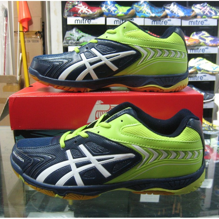 Sepatu Badminton Bulutangkis Professional Anaconda Navy Grey Original