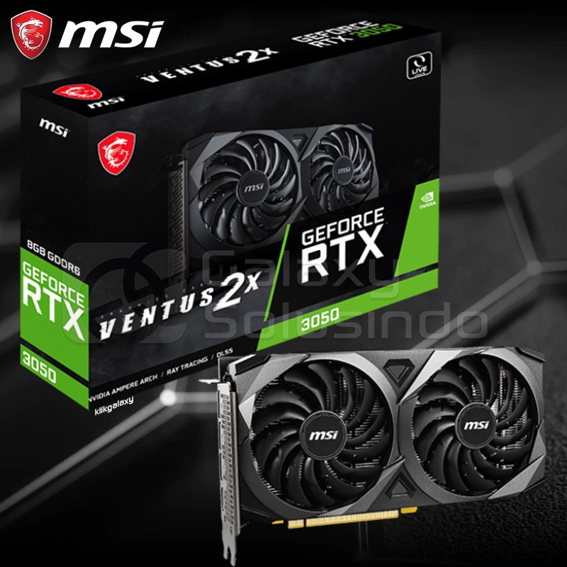 VGA MSI GEFORCE RTX 3050 VENTUS 2X OC 8GB DDR6 128 BIT