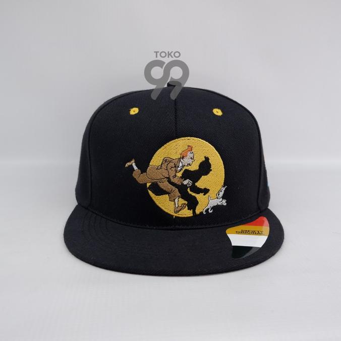 [[COD]] Topi Snapback Bordir Karakter/Topi Hip Hop Bordir Karakter TINTIN TERBAIK Kode 947