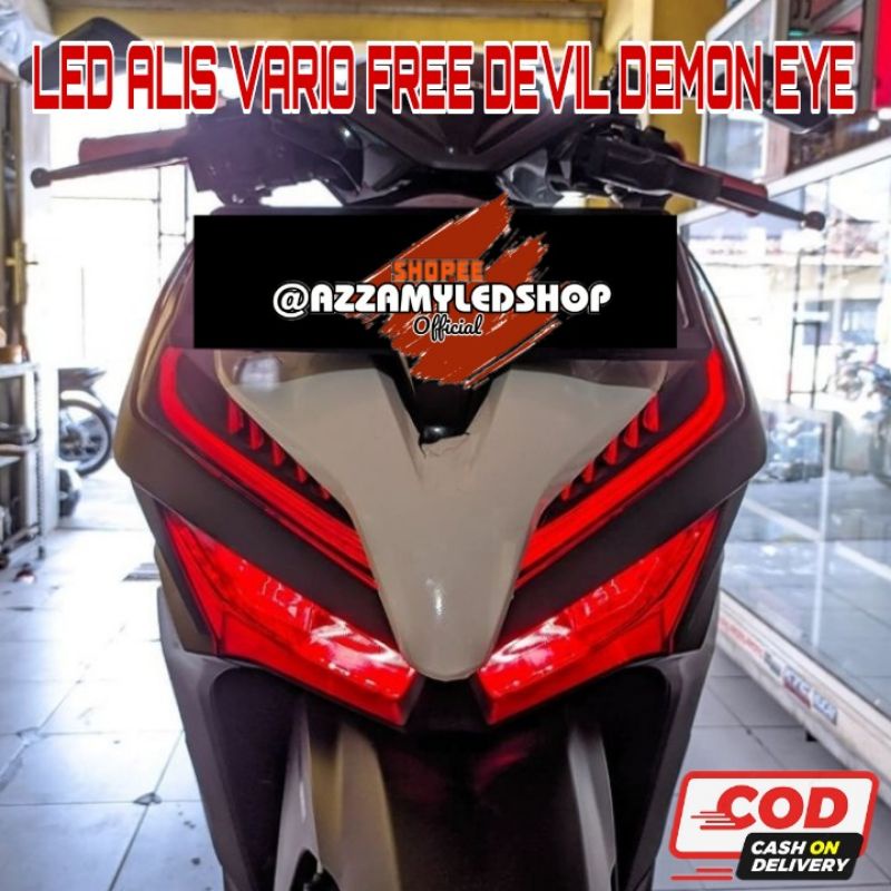 Paket lampu motor DRL alis lampu alis new vario 125 vario 150 tahun 2019 2020 2021 free demon eye devil eye kualitas grade A super terang