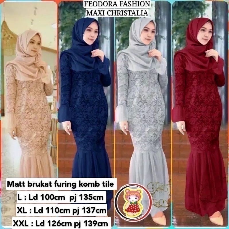 FEODORA / PROMO MAXI CHRISTALIA/ VERSI BARU UKURAN M-L-XL-XXL(NO...JIBAB)