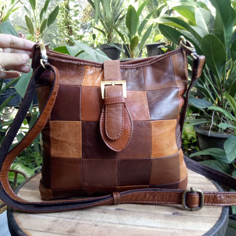 SLING BAG LEATHER / TAS KULIT / ORIGINAL GINO FERRARIO