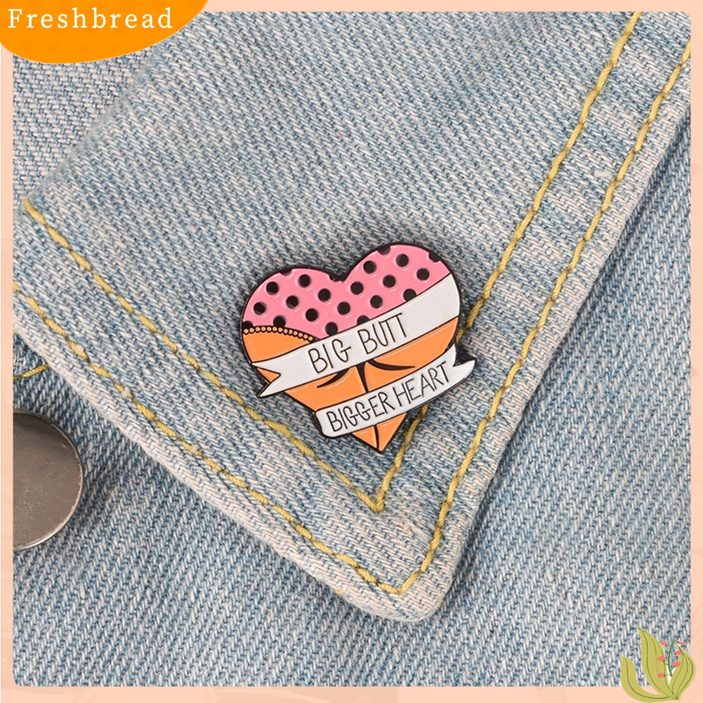 Terlaris Funny Big Butt Heart Enamel Brooch Pin Women Badge Backpack Coat Sweater Decor