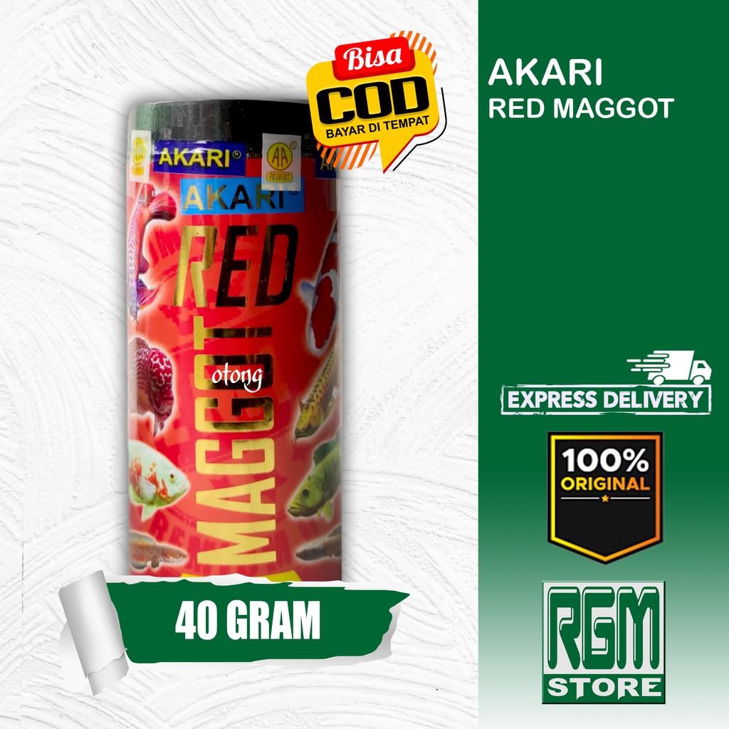 AKARI RED MAGGOT 40gr PAKAN MAKANAN IKAN MAGOT ARWANA LOUHAN