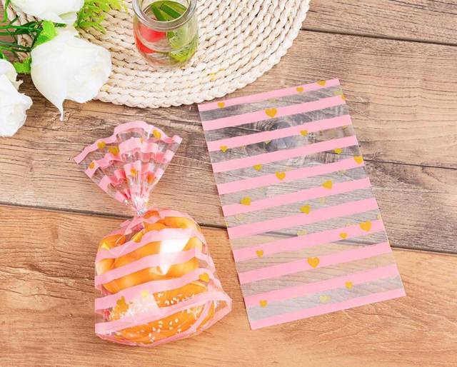 Plastik cookies makanan lucu | kemasan cookies Snack unik GOLD PINK WHITE PC01