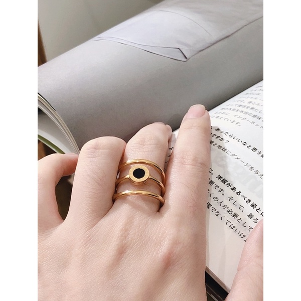 Cincin Fashion Susun 3 Tingkat TItanium