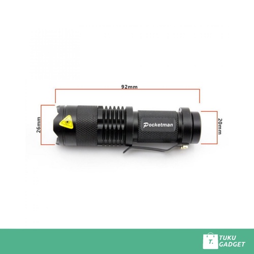 P1 Senter LED Waterproof 2000 Lumens Pocketman