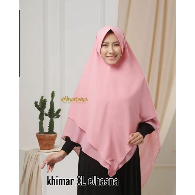 Khimar Elhasna XL/ Khimar lancip /Khimar Dua layer/ jilbab instan jumbo by .ORI Elhasna