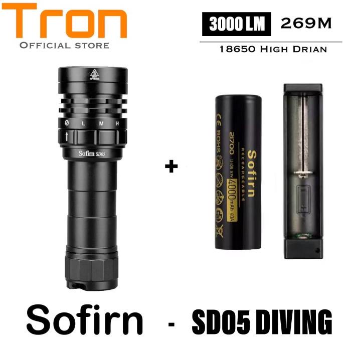Sofirn SD05 Scuba Senter LED Diving Selam Cree XHP50.2 3000lm