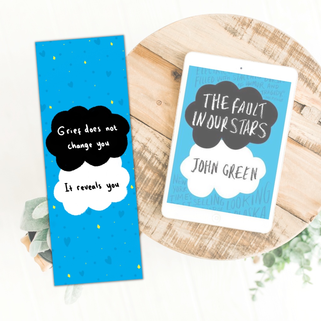 

Bookmark: FanArt The Fault in Our Stars | Pembatas Buku Premium Waterproof Aesthetic