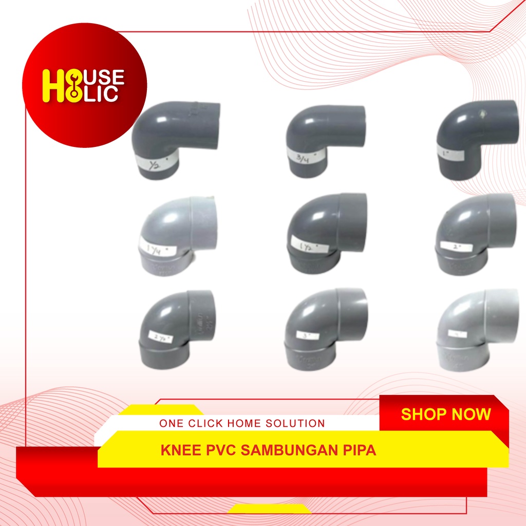 Knee PVC 1" Inch / Knee Keni Sambungan Pipa / L Pipa Sambungan Knee