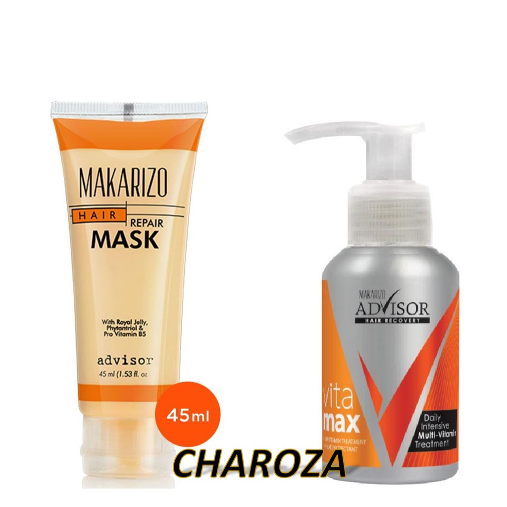 ☘️ CHAROZA ☘️ MAKARIZO Hair Recovery Vitamax 50 ML / Hair Repair Mask Advisor 45 GR