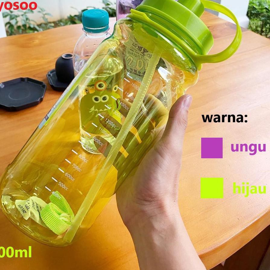✶Terkini Botol Minum JUMBO 2 LITER - BZ 222 Tempat Air Minum 2000 ml Besar 2Ltr-yoyosoo 463~
